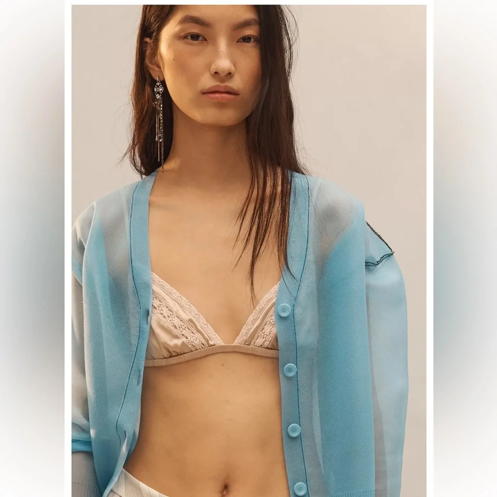 ZARA LIMITED EDITION SHEER KNIT CARDIGAN - Picture 2 of 9